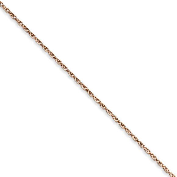 0.7mm 14k Rose Gold Cable Rope Chain Necklace 16 Inch